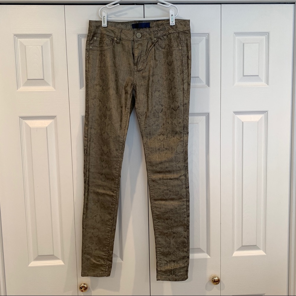 Tinsel gold snake print skinny jeans size 27